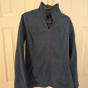 Athleta Textured Blue Zip-Up Jacket